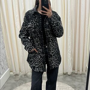 All Saints Black Leopard Jacket
